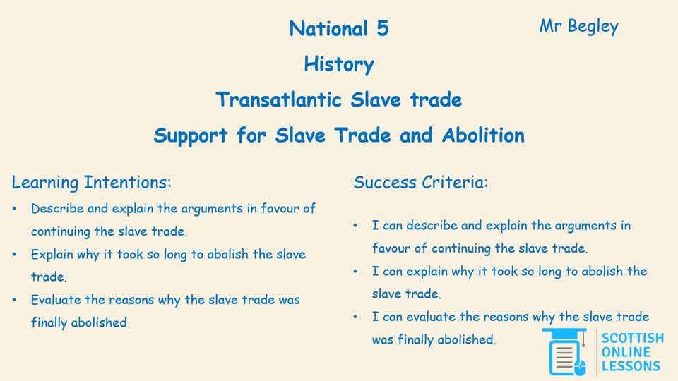 12. Support for Slave Trade and Final Abolition