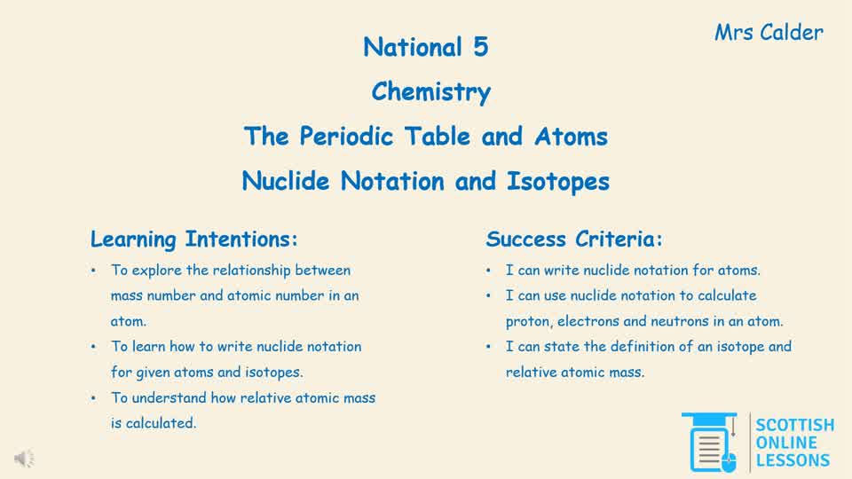 Nuclide Notation and Isotopes