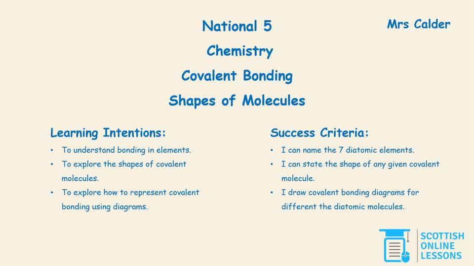 Shapes of Molecules and Diatomic Elements