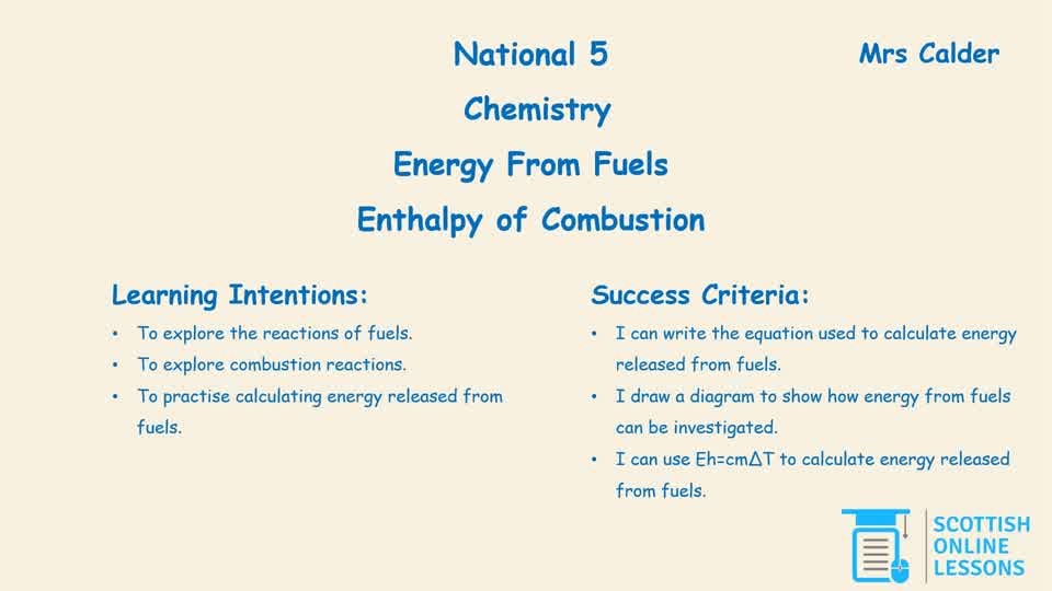 Enthalpy of Combustion