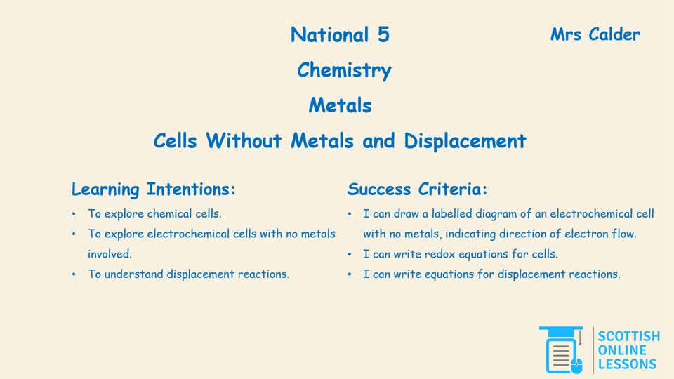 Cells Without Metals and Displacement