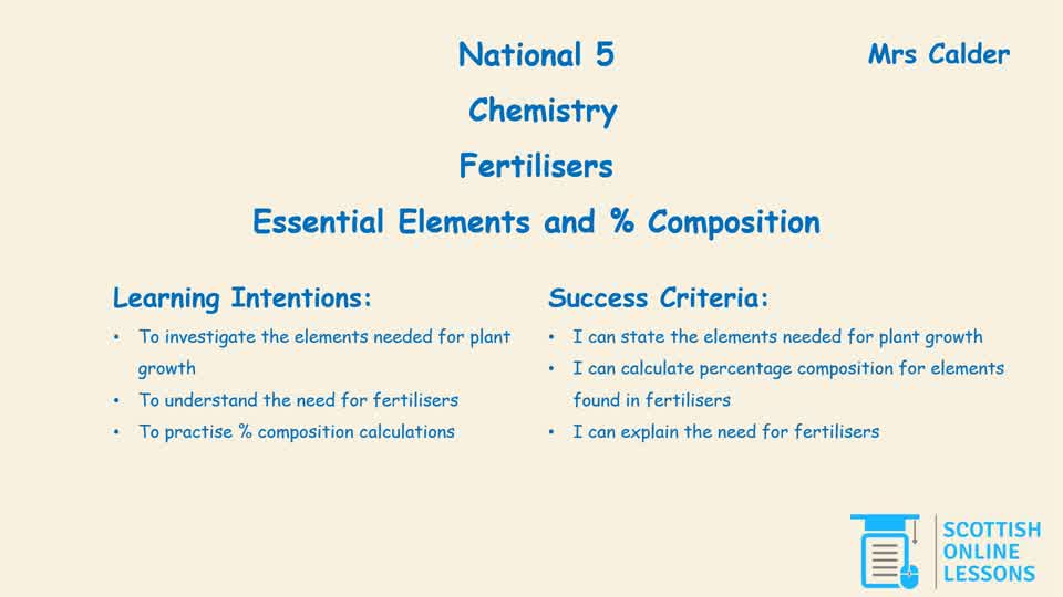 Essential Elements and % Composition