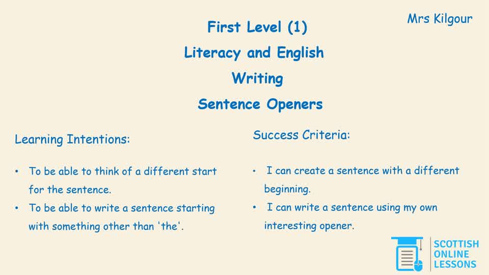Sentence Openers