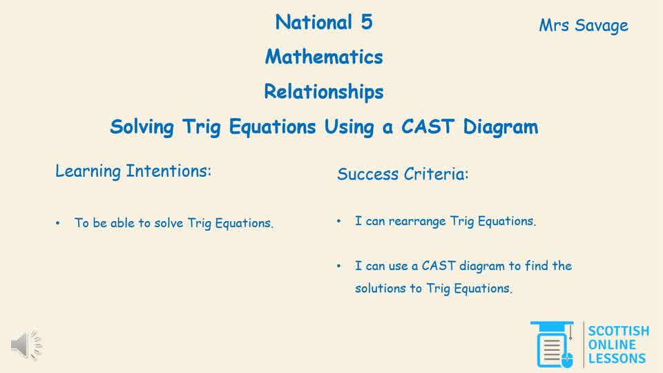 Trig Equations using CAST
