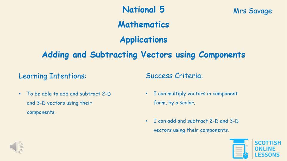 Adding and Subtracting Vectors using Components