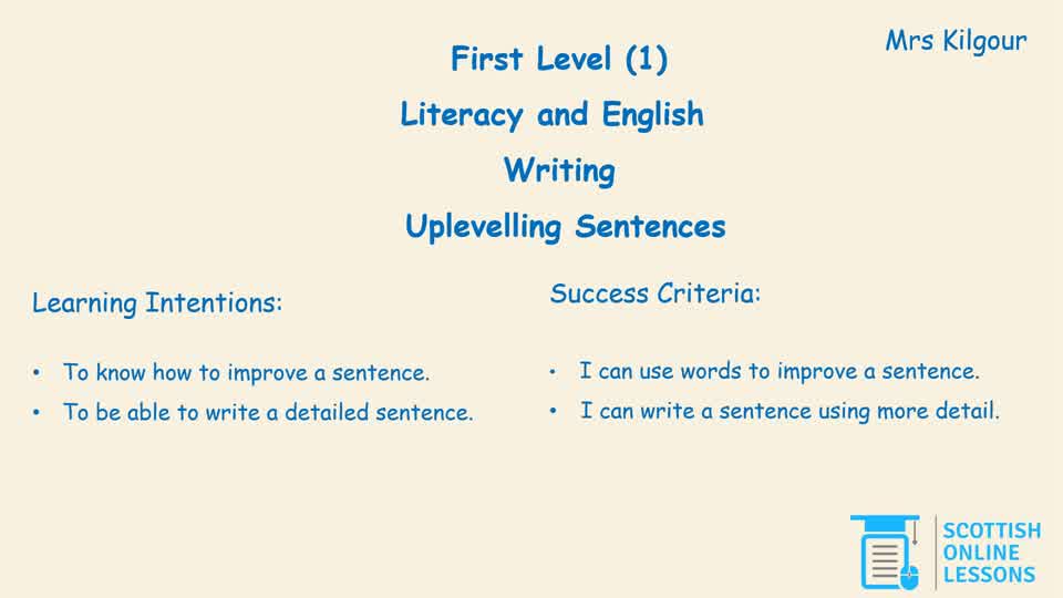 Up-levelling Sentences