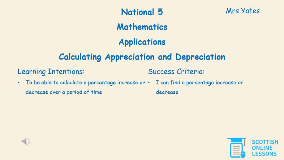 Calculating Appreciation and Depreciation