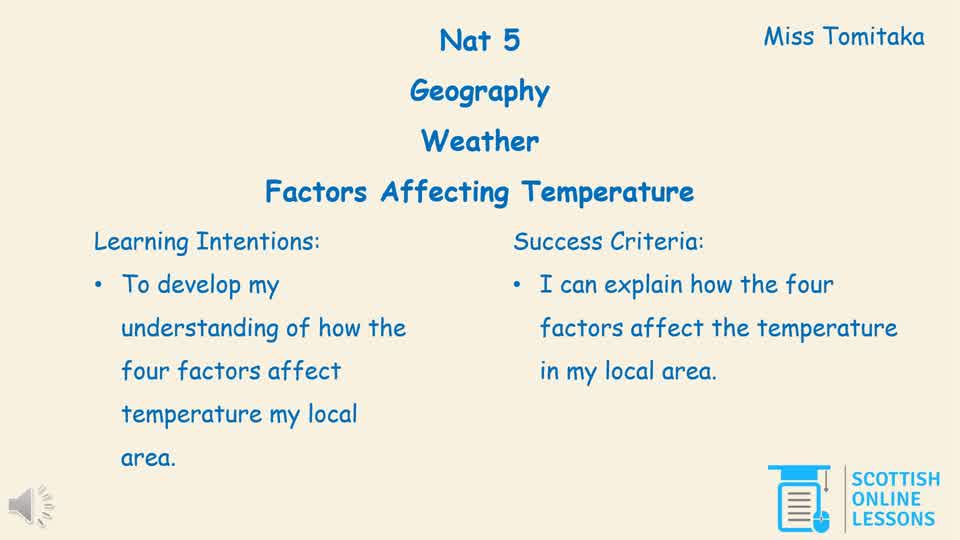 Factors Affecting Temperature 