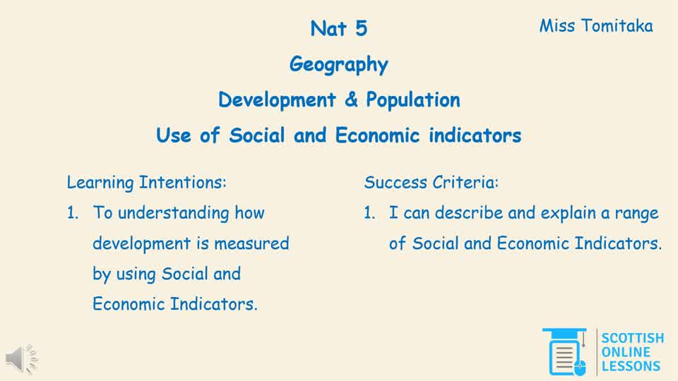 Use of Social and Economic Indicators
