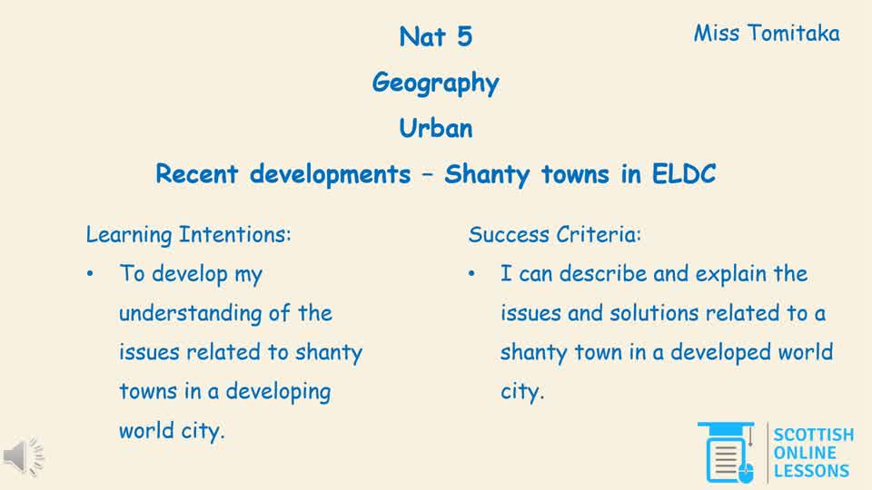 Recent Development - Shanty Towns ELDC