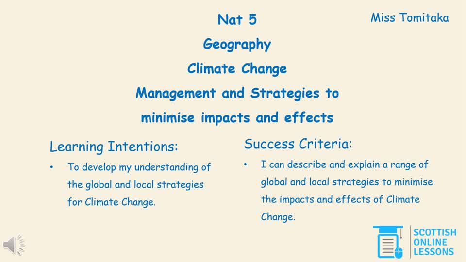 Management and Strategies to Minimise Impact/Effects Part 1 