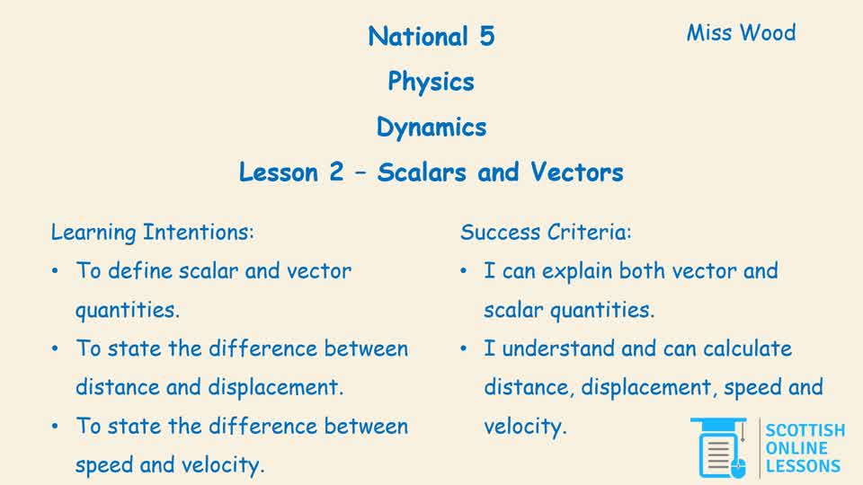 Scalars and Vectors 