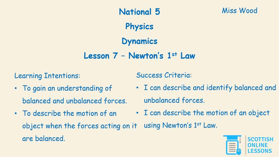 Newton’s 1st Law