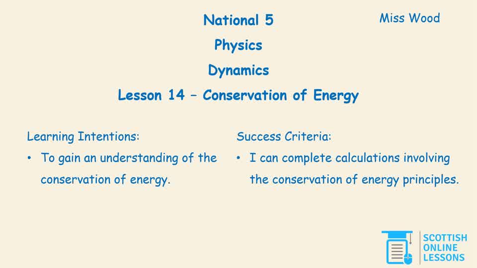 Conservation of Energy