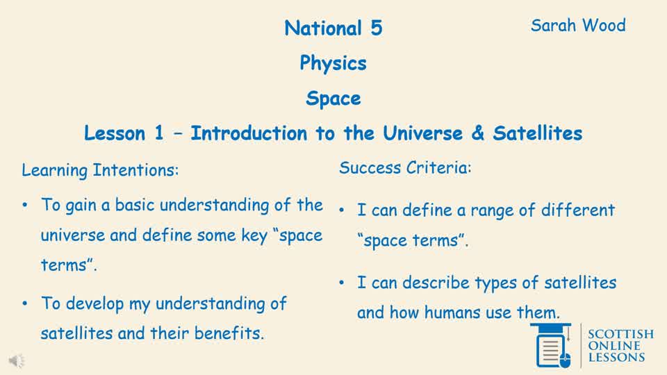 Introduction to the Universe & Satellites