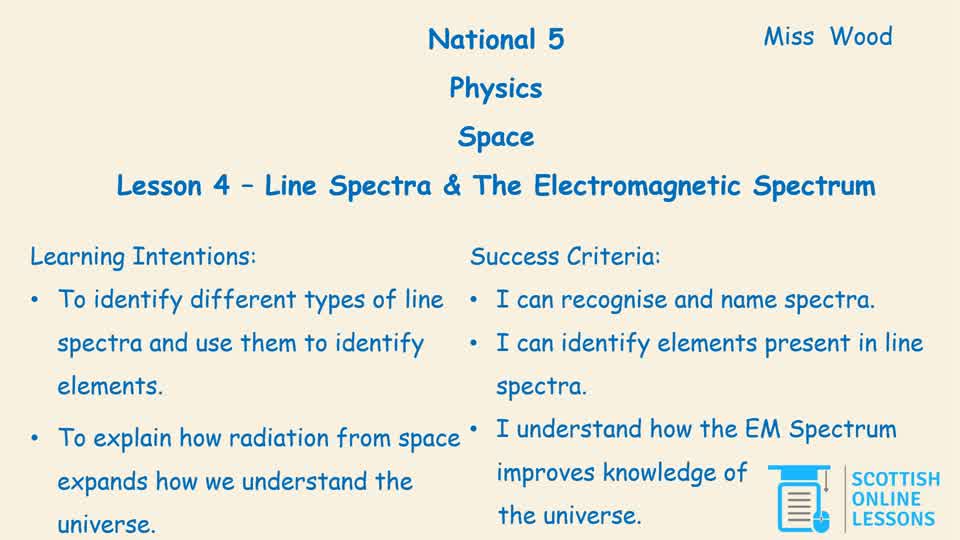 Line Spectra & Electromagnetic Spectrum