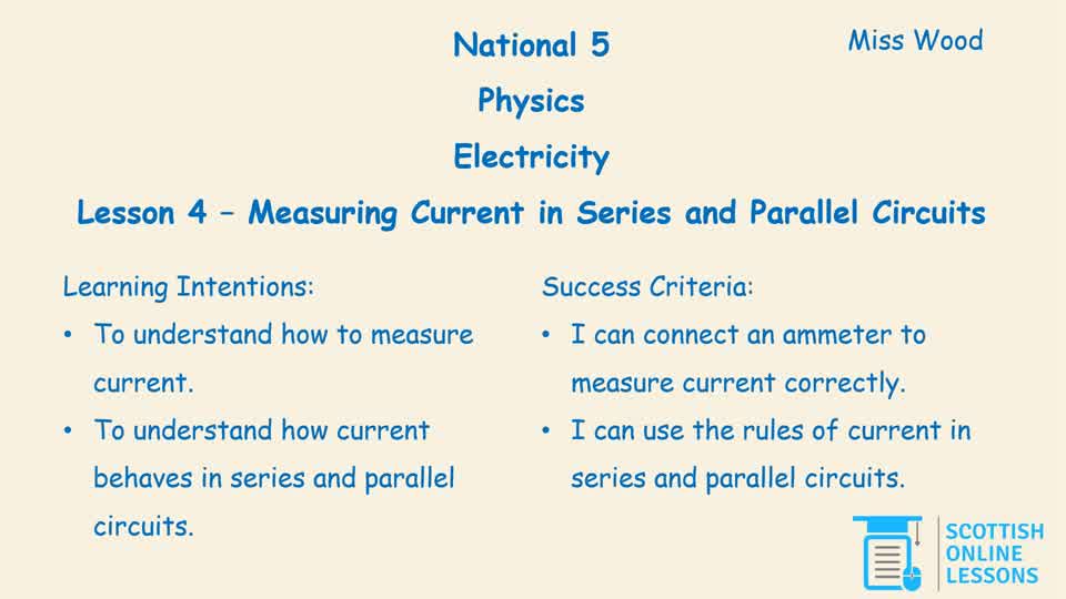 Current in Series and Parallel Circuits