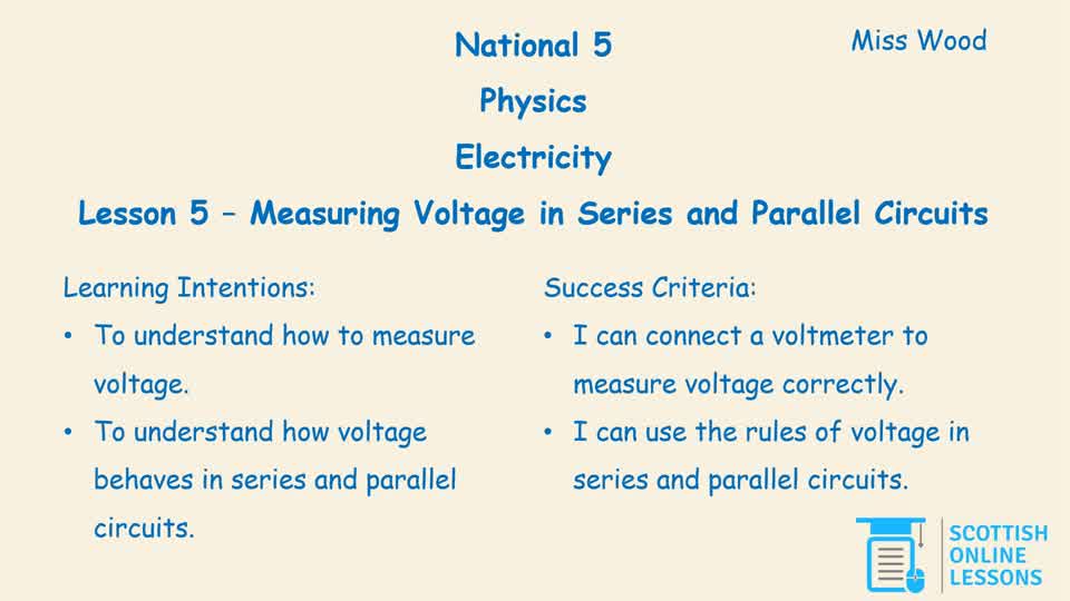 Voltage in Series and Parallel Circuits