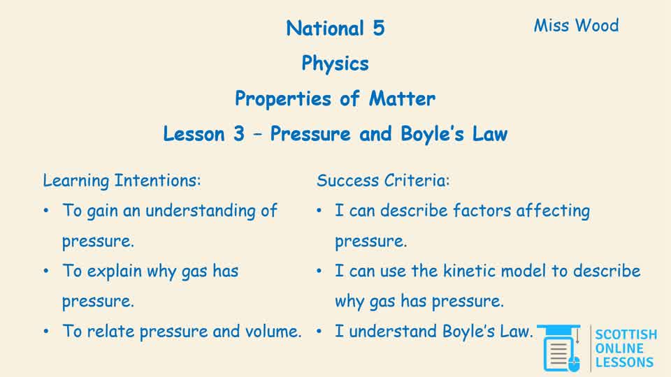 Pressure & Boyle's Law