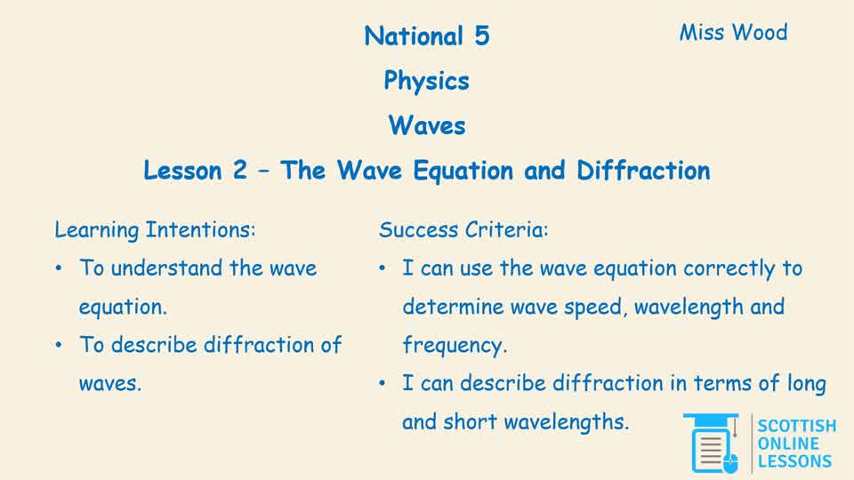 The Wave Equation & Diffraction