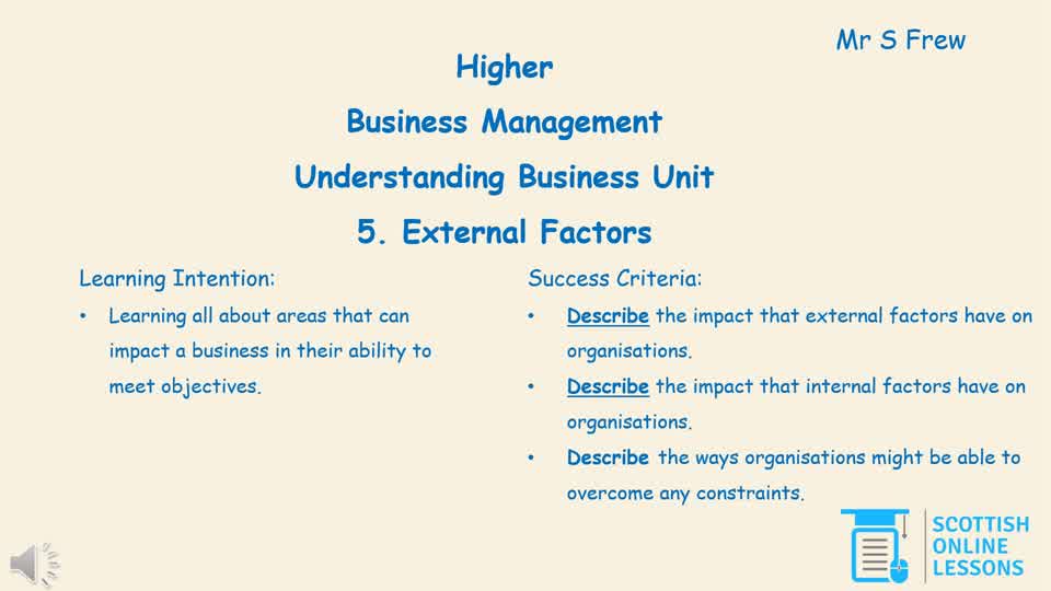 External & Internal Factors 