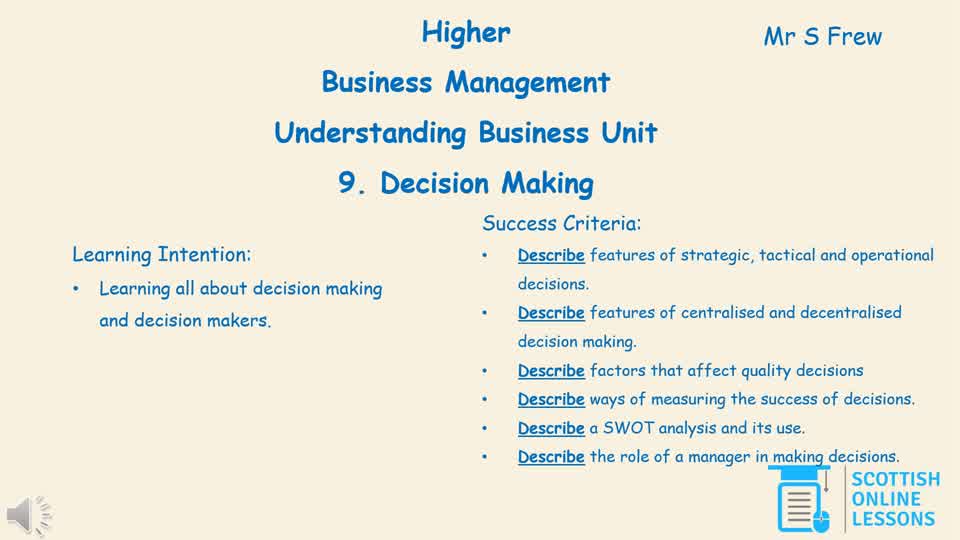 Role of a Manager & Decision Making 