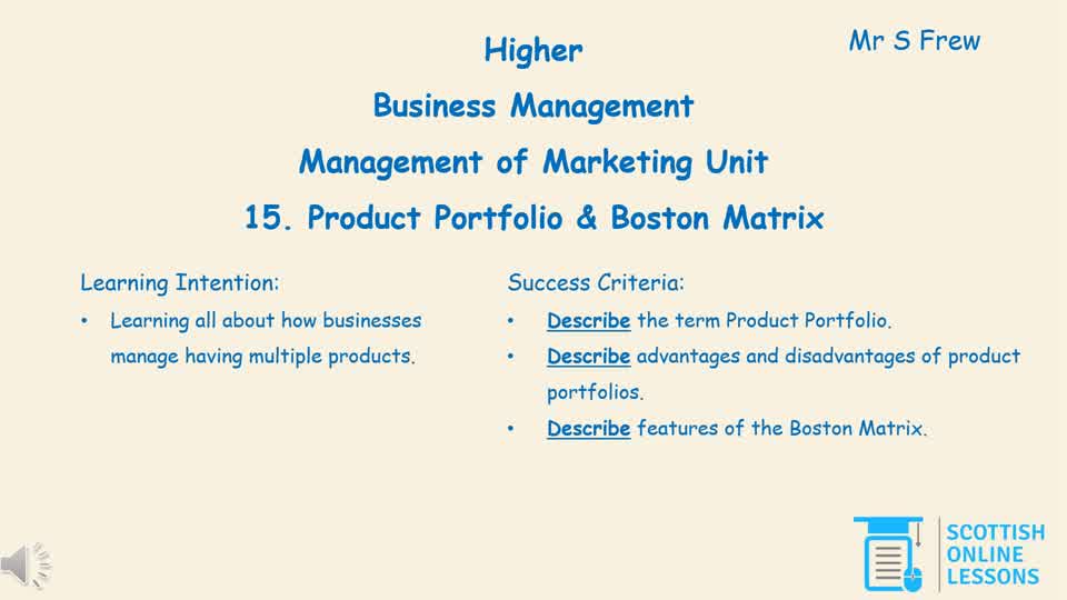 Product Portfolio & Boston Matrix