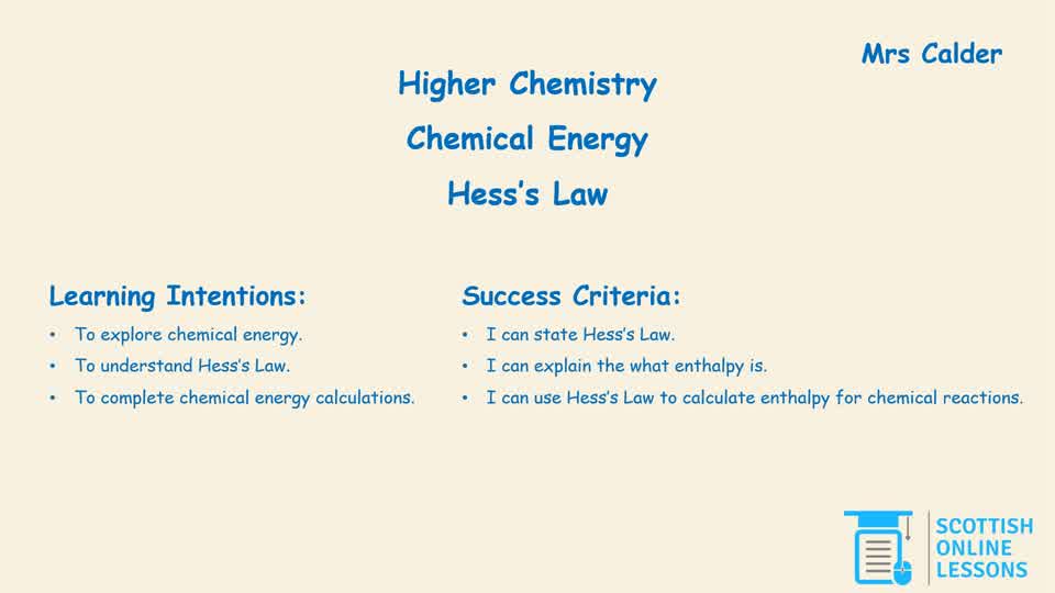 Hess's Law and Calculations