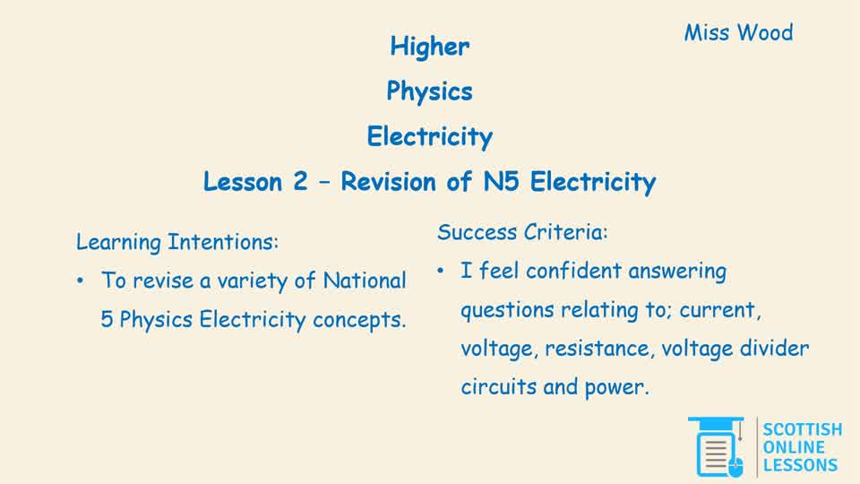 Revision of N5 Electricity
