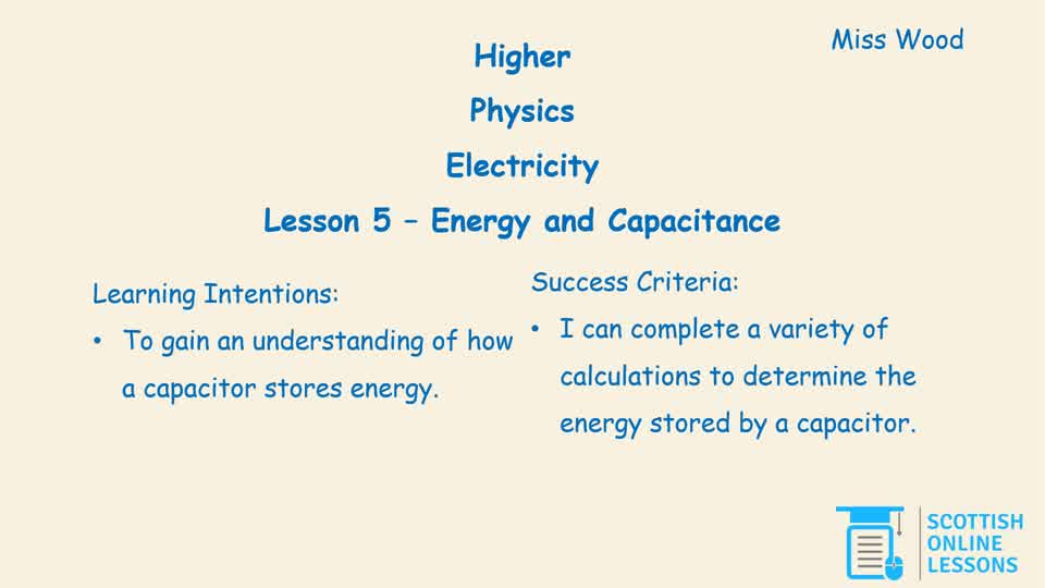 Energy and Capacitance