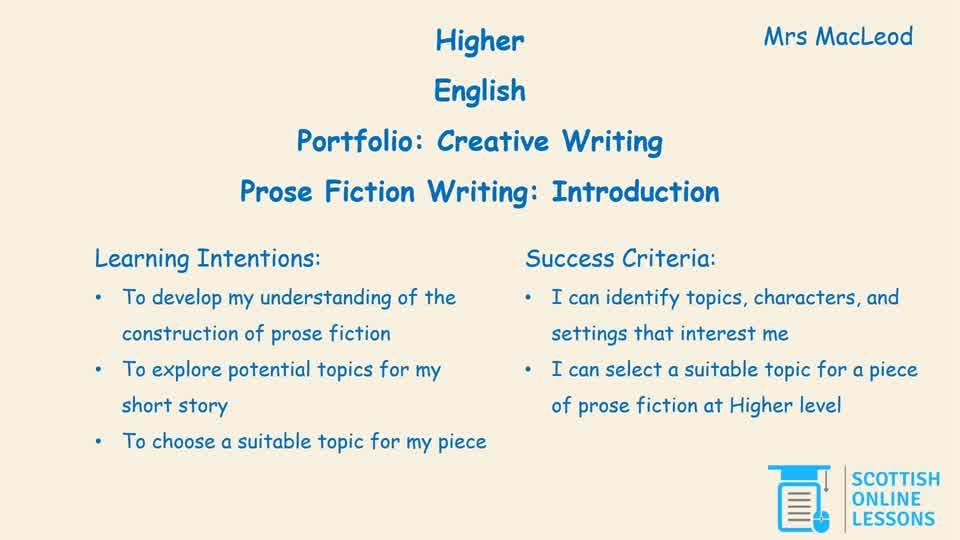 Introduction to Prose Fiction